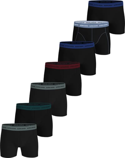 Björn Borg Cotton Stretch Boxershort Heren Zwart/Groen/Blauw/Rood - 7 stuks - Heren onderbroeken - Katoenen Boxer - Maat L