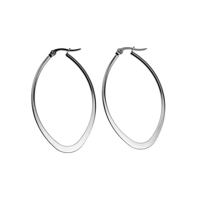 ∅50mm Oorbellen Dames - Ovaal Design - Gepolijst RVS - Oorringen