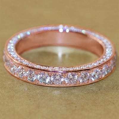 Huitan Klassieke Dames Bandring Vol Gezet Kristal Zirkonia Steen Schitterende Liefhebber Bruiloft Verloving Feestring Ronde Ringen Sieraden 7 gray