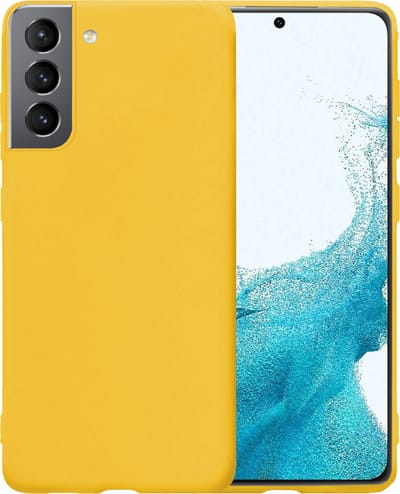 Hoesje - Geschikt voor Samsung Galaxy S22 - Sterk & Shockproof - Siliconen Case - Hoes Cover - Telefoonhoes - Geel