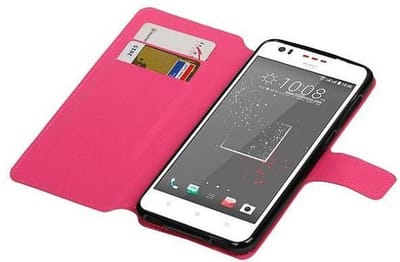 Cross Pattern TPU Bookstyle Wallet Case Hoesjes Geschikt voor HTC Desire 825 Roze