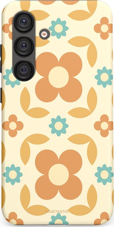 Casetastic hoesje geschikt voor Samsung Galaxy S25 - Dubbellaagse bescherming - Retro verlangen - Fashion Case - Crème Perzik Goud