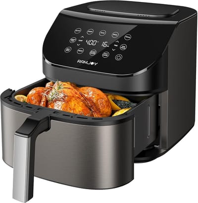 Grote Airfryer 6.8L met 10-in-1 Functies: Frituren, Braden, Bakken & Meer