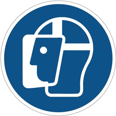 Gelaatsscherm verplicht gebodsbord - M013 | gecoat dibond materiaal | 10 cm