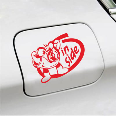 Bumpersticker - Turbo Inside - 12 X 15 - Rood