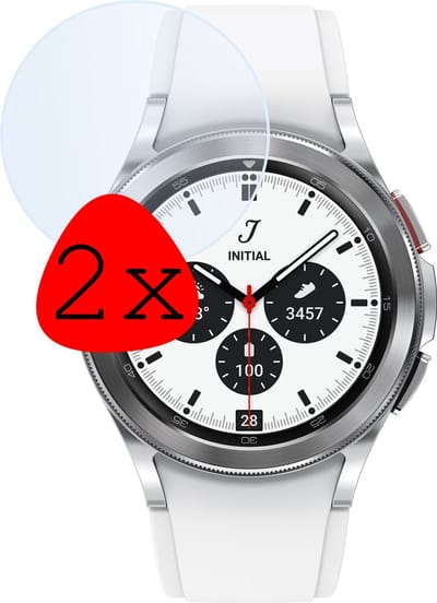 Screenprotector - 2 Stuks Geschikt voor Samsung Galaxy Watch 4 Classic 46 mm - Extra Sterk - Tempered Glass - Gehard Glas - Beschermglas Screen Cover - Bescherm Protector voor Smartwatch