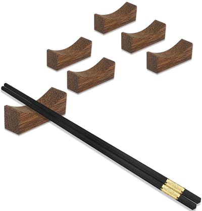 5 Stuks - Eetstokjes Houder - Sushi Servies - Hout - Eetstokjes Leggers - Voor opbergen van lepels, vorken, mes, eetstokjes - Voor thuis, keuken, hotel, restaurant en diner - 4.2*1.5CM - Gebogen ontwerp