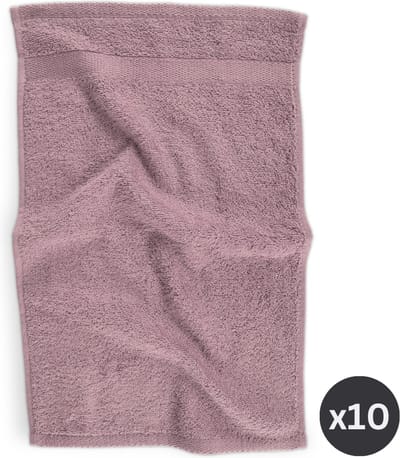 TISECO HOME STUDIO - Gastendoek RIVA - SET/10 - 100% katoen - 450 g/m² - 100% katoen - superzacht en zeer absorberend - 30x50 cm - Mauve