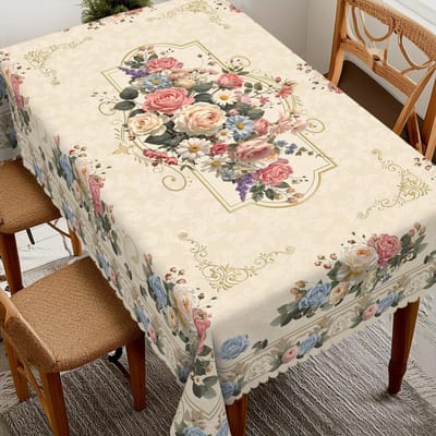 Zomer Roze Roos Bloemen Tafelkleed voor Tafeldecoratie Herbruikbare Keuken Eettafel Doek voor Binnen Buiten Bruiloft Feest Decoratie 90x140cm gray
