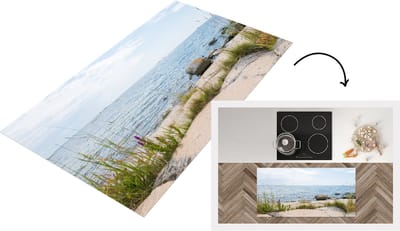 Keukenloper - Loper keuken - Strand - Zee - Keien - 120x60 cm - Keukenloper vinyl