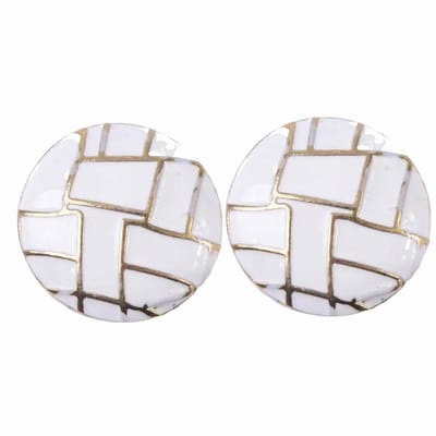 Clip oorbellen wit metaal 2 cm