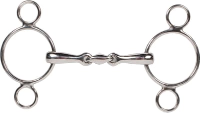 Pagony Pessoa Bit Dubbel Gebroken 3 Rings 16mm - Maat: 13,5 - Zilver - RVS