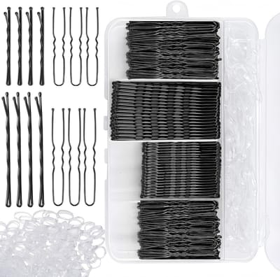 300 Stuks Haarspelden Set, Kleine Bobby Pins en U-Haarclips voor Vrouwen, Haaraccessoires met Opbergdoos en Haarstyling Tools