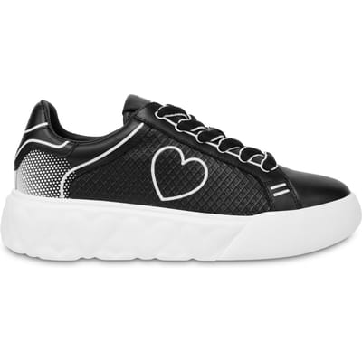Moschino Heart Love Calfskin Sneakers Black Größe: 35 | Trainers Outlet | Damen | Schwarz