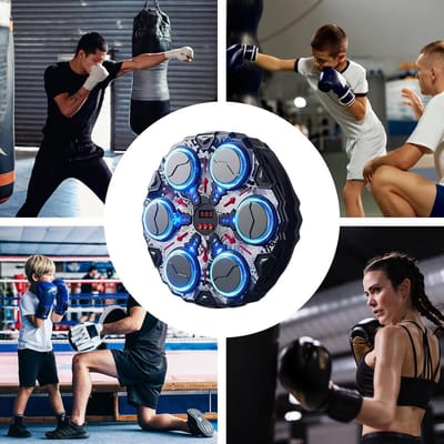 Bokstrainer Kinderen - Interactieve Boxtrainer - Fitness Workout - Slimme Muziekinteractie - 33 x 33 cm - Zilver