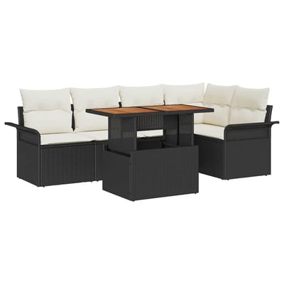 vidaXL - Tuinbank - Set - 6 - st - Zwart - en - crème