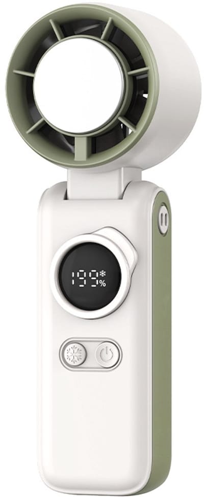 Draagbare Handventilator met IJskoeler - Opvouwbare ventilator - Oplaadbare Persoonlijke Ventilator met 199 Snelheden - Compacte Zakventilator - 1 stuk(Groente)