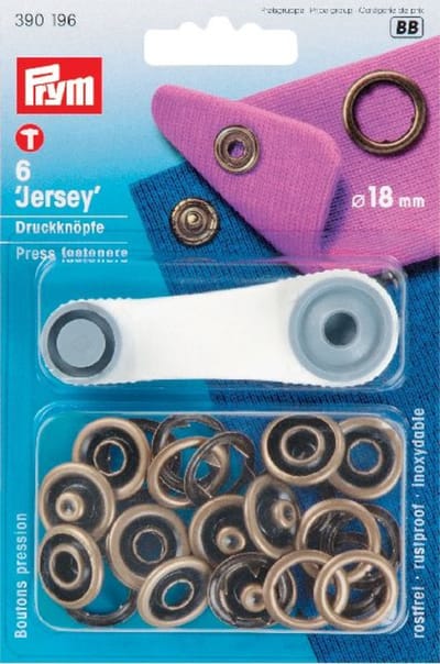 Naaivrijdrukknopen JERSEY tandring 18 mm oudmessing 6 st. - Drukknopen Jersey - Prym