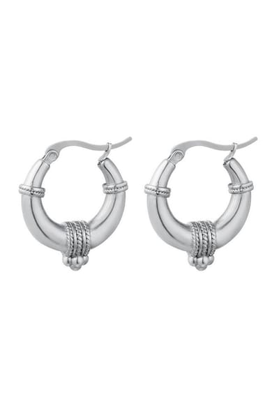 Yehwang - Stainless Steel oorbellen - One size - Zilver - Trendy - Musthave