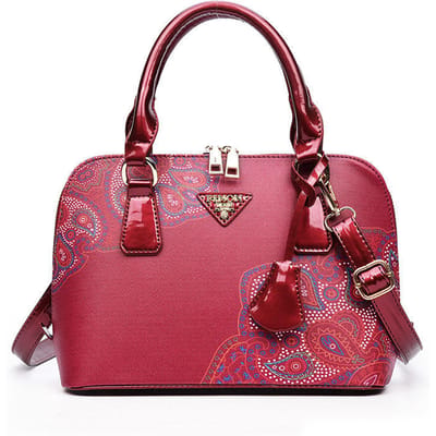 WTEMPO Bedrukte Shell Tas Mode Vrouwen Tas Enkele Schouder Diagonale Handtas 24cm*11cm*18cm rood