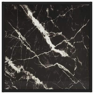 vidaXL - Salontafel - met - zwart - marmerglas - 60x60x35 - cm - zwart