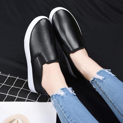 Witte Schoenen Damesschoenen Platte Antislip Werkschoenen Dames Casual Wit Leren Bovenwerk Instappers Comfortabele Verpleegkundige Schoenen Dames 37 white