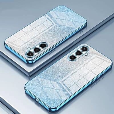 Hoesje geschikt voor Samsung Galaxy S25 FE - Phonesta Crystal Sparkle Glitter Silicone Back Cover - Blauw