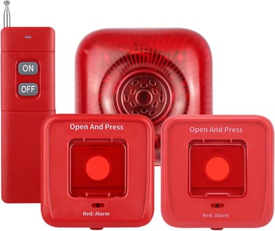 Brandalarm Paneel - Veiligheidssysteem Alert - Huis Beveiligen - Draadloos Geluid Licht - 4 Stuks - Metaal