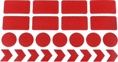 Winkrs® Reflecterende Veiligheids stickers rood - Reflectie tape voor in het verkeer - Maak wandelwagens, koffers, buggy's, skelters, helms, fietsen etc goed zichtbaar in het donker. Fietsreflector
