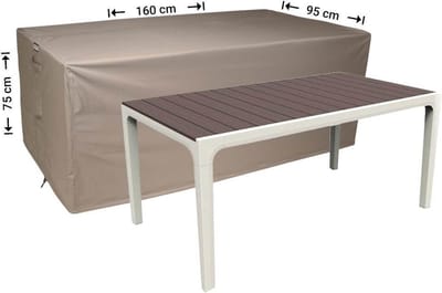 Raffles Covers Beschermhoes tuintafel - 160 x 95 H: 75 cm - RT160 - Waterdicht - Ademend - UV-bestendig - Elastisch rijgkoord - Beschermhoes tuinmeubelen