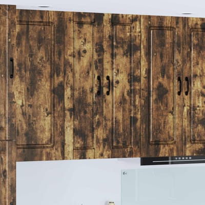 vidaXL - Wandkast - PORTO - Rook - Eiken - 30 - x - 31 - x - 100 - cm - Bewerkt - hout