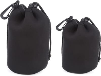 Neopreen Tas voor Camera Lenzen, Waterdichte Bescherming, Accessoires voor DSLR en SLR Lenzen, 2 Stuks, Ideaal voor Reizen en Opslag