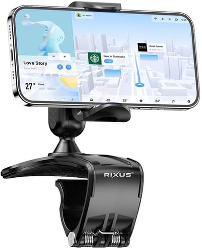 Rixus RXHW62 Dashboard Navigation Phone Bracket For Auto Vehicles Black