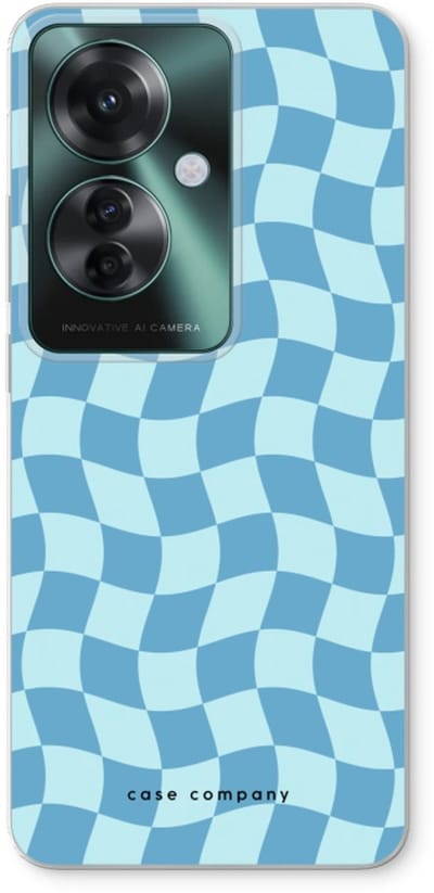 Case Company® - Hoesje geschikt voor Oppo Reno 11 F hoesje - Grid Blauw - Soft Cover Telefoonhoesje - Bescherming aan alle Kanten en Schermrand