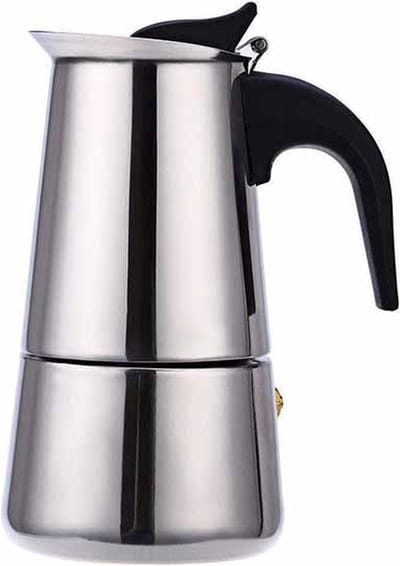 Nonna Percolator 500 ml - Espressopot Voor 9 Kopjes - Rvs - Geschikt Voor Inductie, Gas en Elektrisch - Zilver