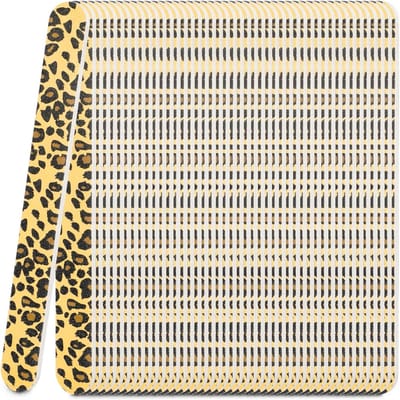 50 Stuks Vijl Set voor Natuurlijke en Kunstnagels, Manicure Tools en Nail Art Accessoires voor Thuis en Salon Gebruik, Leopard Design