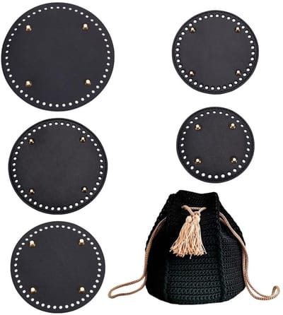 Dailygoody - Tas bodem shaper - Handgemaakt - Zwart - PU lederen kussen - Ronde gehaakte zak bodem - Geschikt voor tote handtas en schoudertassen
