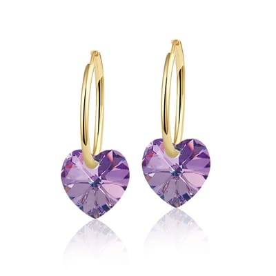 Montebello Oorbellen Claire HG89 - Swarovski Hart - 925 Zilver Verguld - Ø10mm - 20mm
