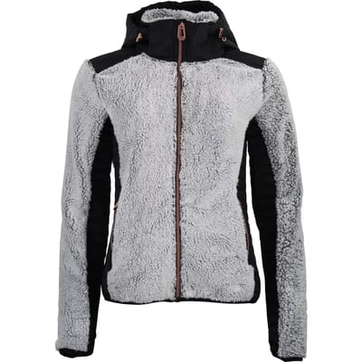 Dames gebreide hoodie met rits in twee materialen Peak Mountain