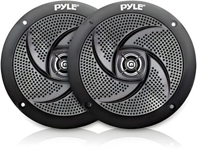 Pyle Marine Luidsprekers - 2-weg Waterdichte Speakers- Weerbestendige Buitenluidsprekers- Audiosysteem voor Buitengebruik - 240 watt - 1 paar - Zwart