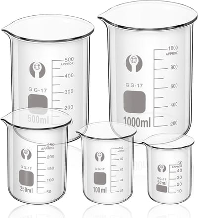 Dailygoods - Glazen Bekerset 5-delig - Gegradueerde Maatbekers van Borosilicaatglas