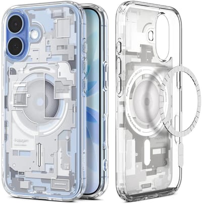 Spigen Ultra Hybrid MagFit - Hoesje Geschikt voor Apple iPhone 17 - Compatibel met MagSafe - Back Cover Zero One Wit