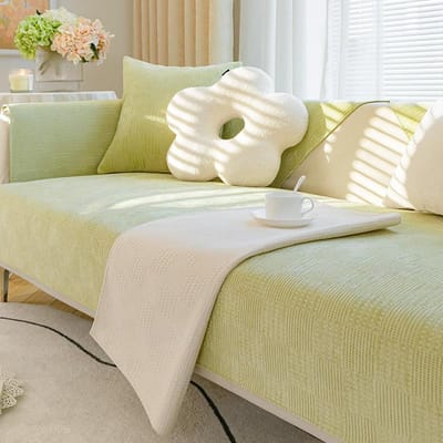 Effen Kleur Eenvoudige Bankhoes Zacht Huidvriendelijk Ruit Vier Seizoenen Universeel Woonkamer Antislip Bankhoes Rugleuning Armleuning 70x70cm 1pcs