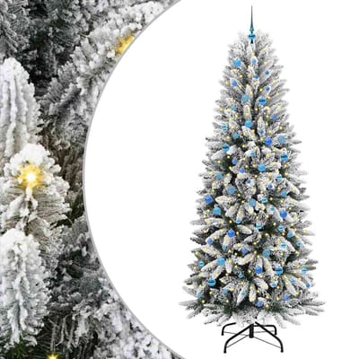 vidaXL - Kunstkerstboom - Wit - 240 - cm - PVC - en - plastic - en - staal - en - PE