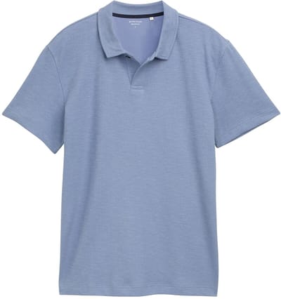 Tom Tailor - Geribd poloshirt met stretch - Maat XL - dove blue