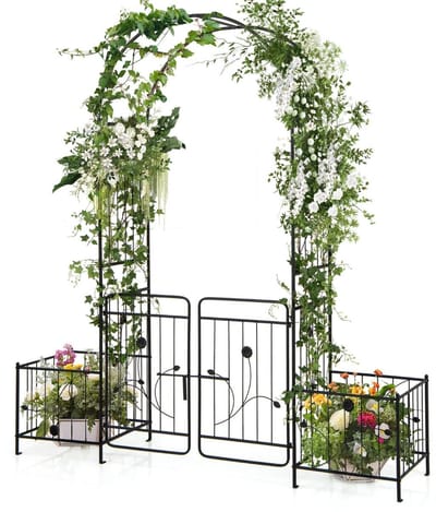 Tuinboog - 200 x 50 x 218 cm - massief - weerbestendig - Zwart