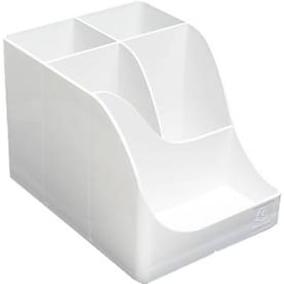 Exacompta pennenhouder Pen Wave Autentik, 5 vakken, gemaakt van gerecycled plastic, Scandinavisch design, voor kantoor & thuiskantoor, wit