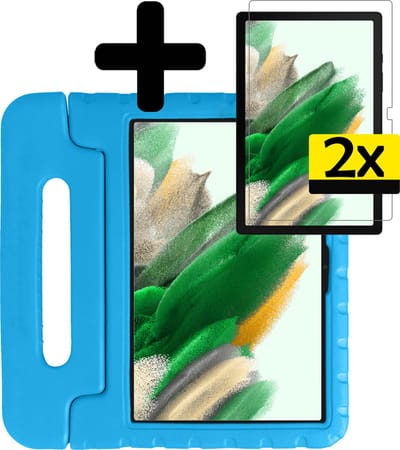 Hoes - Geschikt voor Samsung Galaxy Tab A8 - Met 2x Screenprotector - Kinderhoes Shockproof Bumper - Kidsproof Case - Tablet Hoesje - Kinder Cover - Blauw