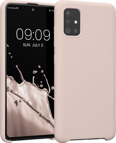 kwmobile telefoonhoesje geschikt voor Samsung Galaxy A51 - Hoesje met siliconen coating - Smartphone case in kokosmelk
