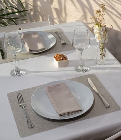 4x Tabac Placemat Soul - 30x43cm - onderlegger - tafeldecoratie - tafel dekken - Linen look